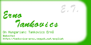erno tankovics business card