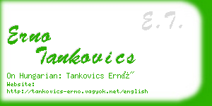 erno tankovics business card